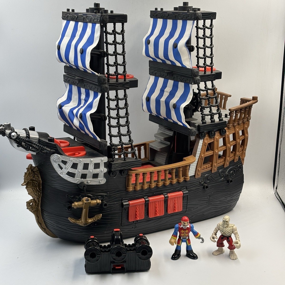 FIsh&chipsBlackview COLOR 6ブラック未開封 5台 Fisher-Price Imaginext Black & Red Pirate Ship, 2 Pirate Figures