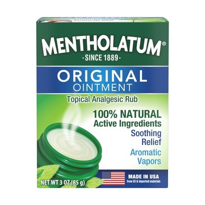 Mentholatum Original Vapor Chest Rub, Topical 3 Ounce (Pack of 1), White