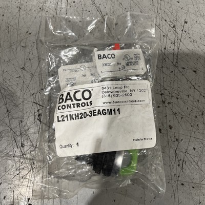  Baco Controls L21KH20-3EAGM11 22mm Green Switch, New Free Shipping 