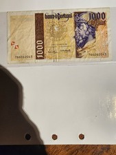 Portugal 1000 Escudos Banknote Pedro Alveres Cabral 1998