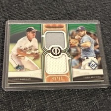 Wade Boggs/Evan Longoria 2018 Topps Tribute Dual Relics #DR-BL Green 49/99-MLB