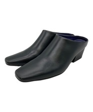 TODAYFUL Square Leather Sabot Black Size: 37 23.5 