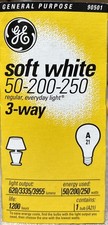 Vintage/Old Style GE 3-way 50-200-250 Light Bulbs Standard Base Lamps NOS HTF