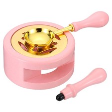 Wax Seal Kit, 1 Set Wax Seal Warmer Melting Spoon Wax Seal Stamp Handle, Pink