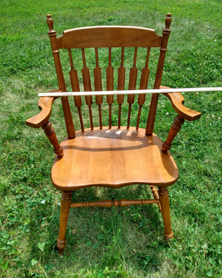 TELL CITY Solid Maple Cattail Back Dining Chair w Arms 8035 Finish