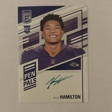 2022 Panini Donruss Elite Pen Pals Kyle Hamilton Rookie Auto Ravens #PP-KH