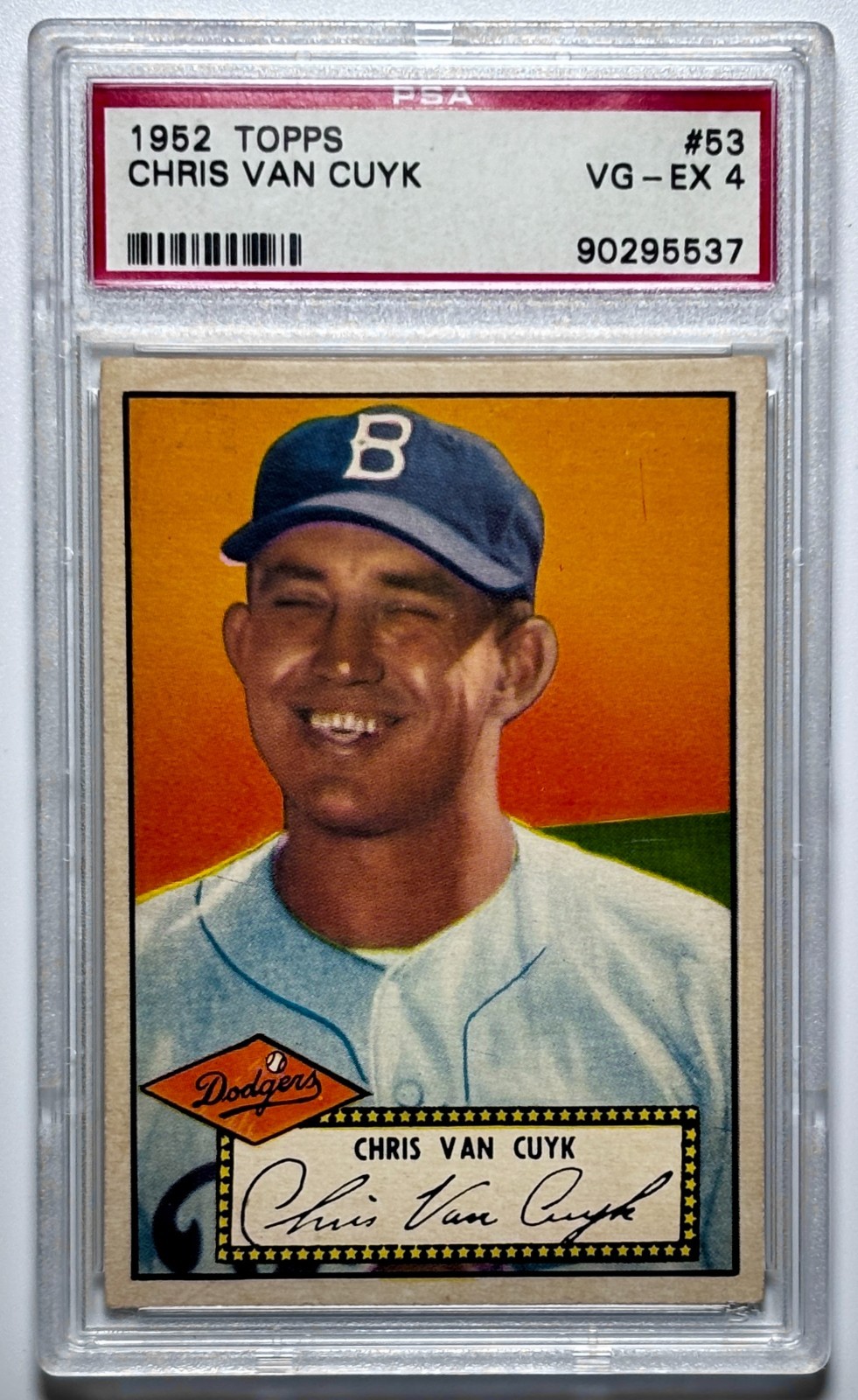 1952 Topps # 53 Chris Van Cuyk PSA 4 VG-EX (Black Back) *NICE*