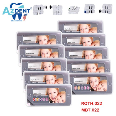 #ad AZDENT Dental Orthodontic Sapphire Bracket Ceramic Braces Roth MBT 022 Hooks 345 $516.72