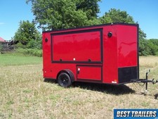 6 x 12 tailgate trailer W cooler box game trailer party enclosed cargo red