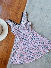 Sourpuss Dress Gothic Rockabilly Pin Up Style Mini Pink Atomic Print 