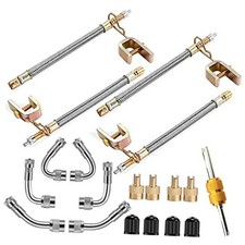 Valve Stem Extenders,4Pcs 7Inch/180mm Dual Flexible Stainless Steel Braided