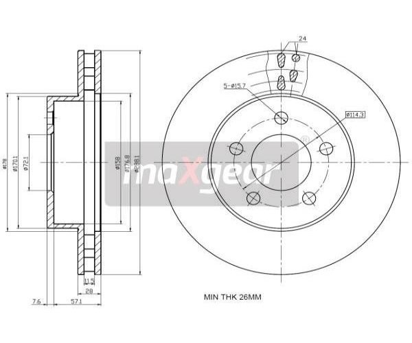 2 St. Bremsscheibe Maxgear 19-2286 FüR Jeep Cherokee-image