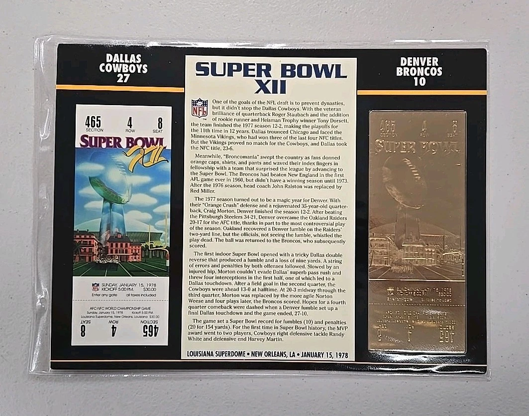 Super Bowl Dallas Cowboys NFL Tickets for sale | eBay