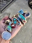 Vintage NAVAJO 925 Turquoise Bolo Tie bracelets Earrings Mexico Ring Brooch Lot