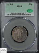 1923 S Standing Liberty Silver Quarter 25C Legacy CACG XF 40 CAC