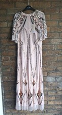 New Love & Roses Pink Embellished Angel Sleeve Midi Dress Size 10 - RRP £128