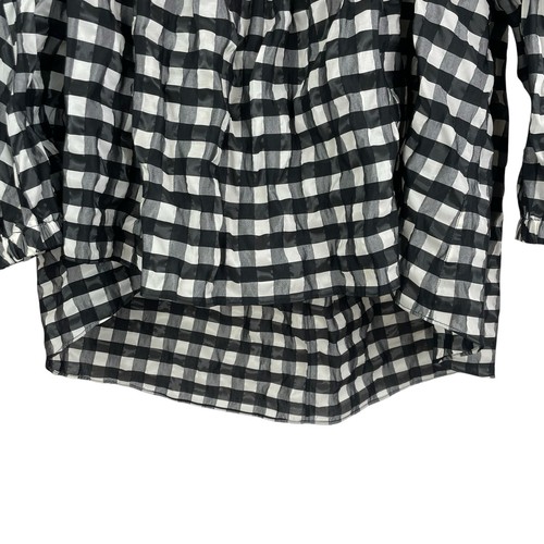 ALAIA Gingham Top, Size US 4 AU/UK 8, Archetypes Off-Shoulder Black Maxi Vichy - Picture 15 of 24