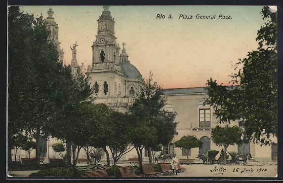 Río Cuarto, Plaza General Roca, postal