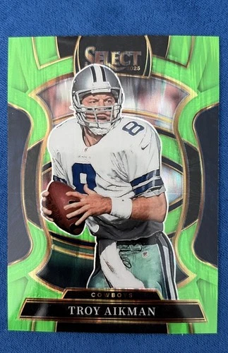 2025 Panini Select - Concourse Troy Aikman #100 Neon Green Shock Prizm /699