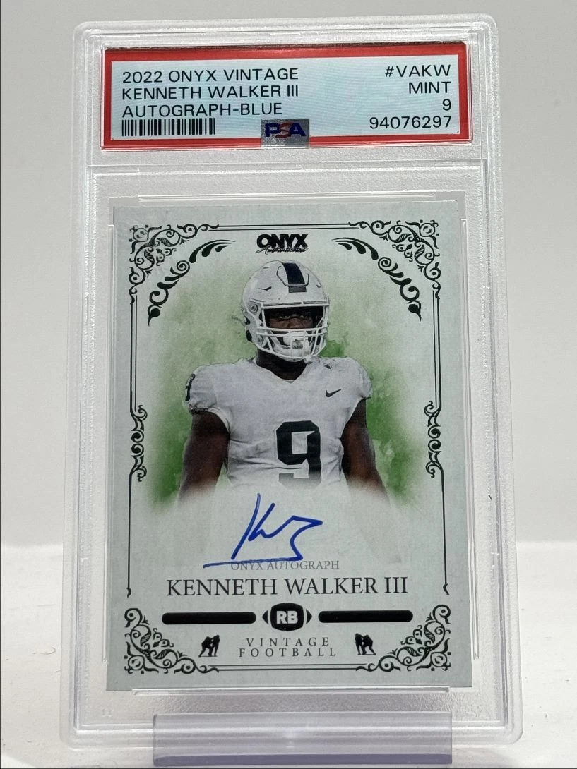 Kenneth Walker III Onyx Vintage #VAKW Autograph-Blue