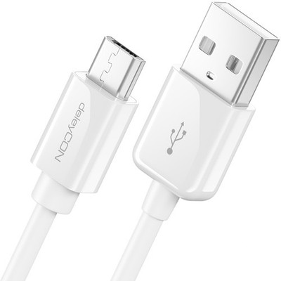 deleyCON 1m Micro USB Kabel Sync + Ladekabel Tablet Smartphone & Co Weiß