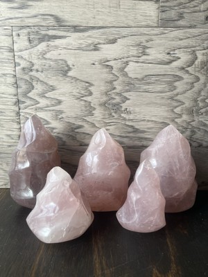 Rose Quartz Crystal Flame Wholesale Lot 5pcs | 6lbs 1oz |