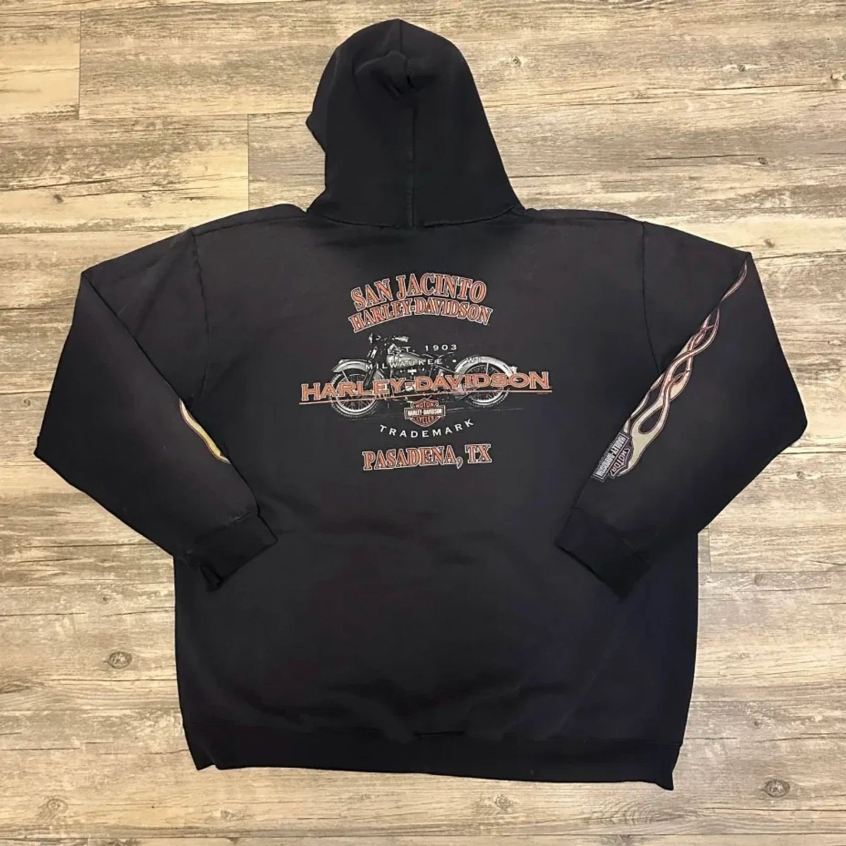 Vintage 2009 Harley Davidson Full Zip Flames Hoodie Size XL | eBay