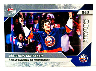 Matthew Schaefer 2025-26 NHL Topps Now ROOKIE RC Sticker #25 Islanders C