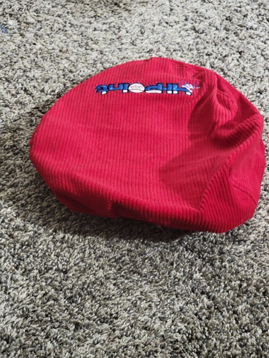 California Headwear HHP USA Int Corduroy Flat Cap Adult One Size Adjustable Red View 4