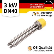 Einschraubheizk&ouml;rper 3 kW 230V DN40 1 1/2" Edelstahl 200mm f. Speicher Boiler DE