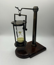 Authentic Models Hanging 30 minute Hourglass Sand Timer Wood Base