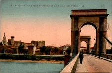 Avignon, Le Pont suspendu, Le Palais des Papes, Paris, Rue Letell Postcard