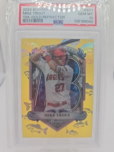 2024 Bowman Sterling Mike Trout TEK-Gold Refractor PSA 10