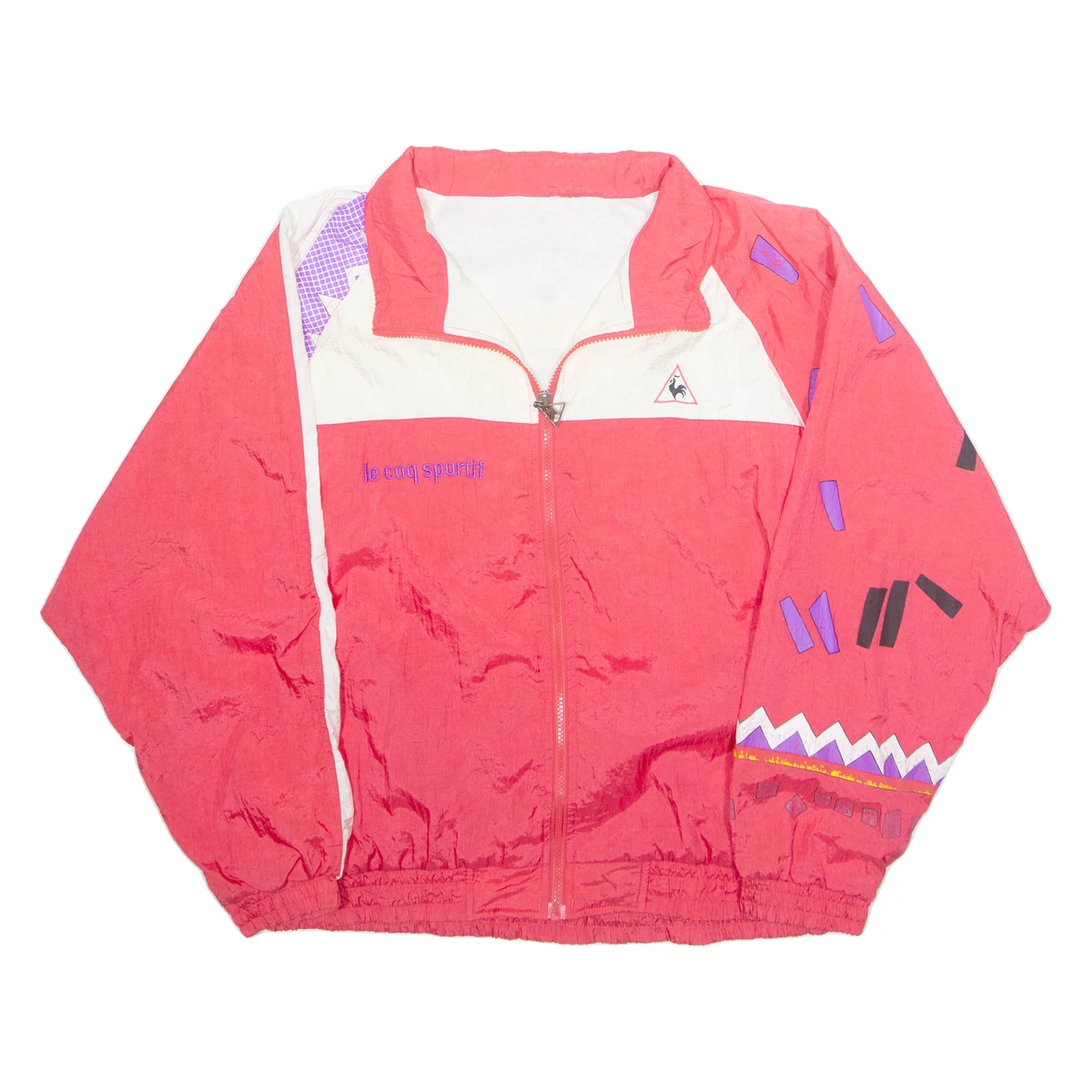 Vintage Le Coq Sportif - Veste Espagne - Femme Taille S - Rouge - Fermeture Éclair