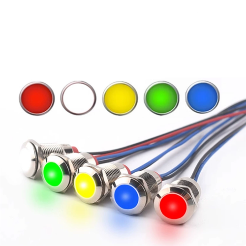 6/10/12mm LED Metal Power Signal Indicator Light With Wire 3-6V 12-24V 110-220V - 第 5/15 張圖片