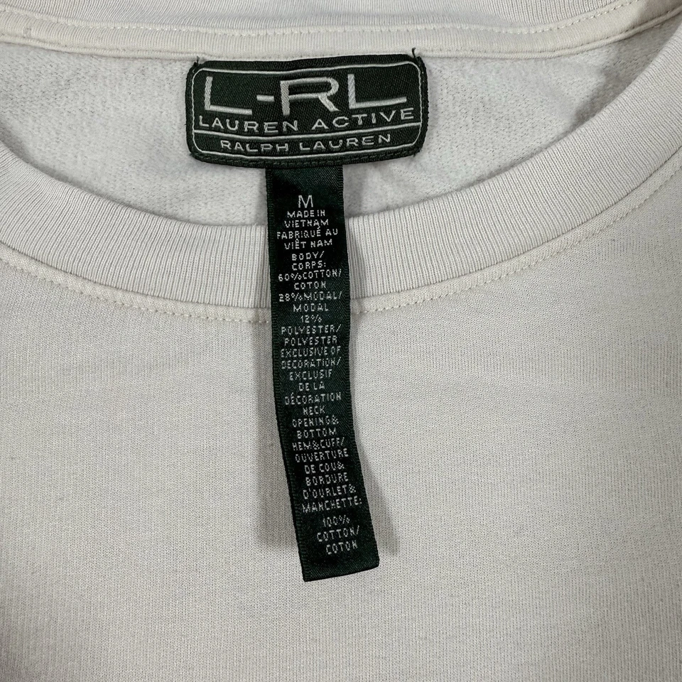 Sudadera Ralph Lauren Active Cuello Redondo Mangas Bordadas Para Mujer’s Mediana Blanca Foto 4 de 4