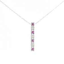 Autentica collana di rubini con fiori K18WG #270-004-111-3902