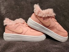 Nike Air Force 1 Low LV8 TD 6C Coral Pink Rose Swoosh Toddler Shoes AV0751-600