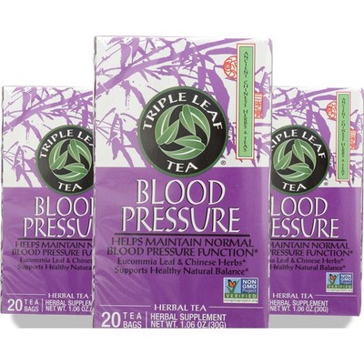 Triple Leaf Tea Blood Pressure Herbal Supplement 20 Bags 1.06 Oz 3 Pack