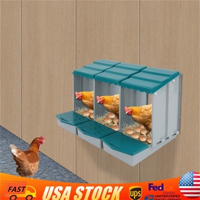 3 Compartments Hen Laying Box PP Chicken Egg Nexting Boxes for Chicken Coop