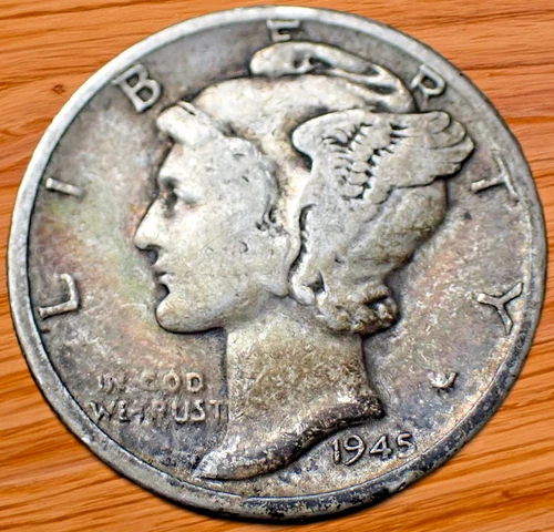 1945-D Mercury Dime G (Good) 90% Silver - Scratched Reverse