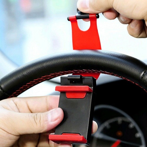 Universal Mobile Phone Car Steering Wheel Mount Holder Cradle GPS Holder Mount - Photo 4 sur 12