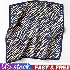 100 Mulberry Silk 20" Bandana Square Scarf Women Neckerchief Wrap Zebra Pattern
