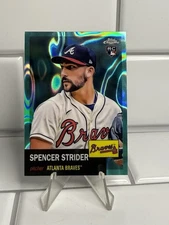 2022 Topps Chrome Platinum #186 Spencer Strider RC Aqua Lava Refractor /299 SP