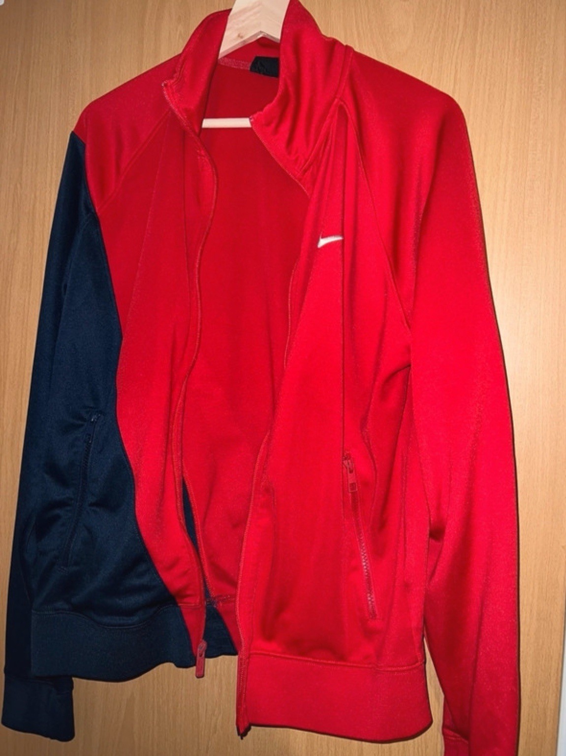 SACAI X NIKE Nike Tuta Uomo Top Medium Navy e Rosso Giacca Zip Allenamento Palestra