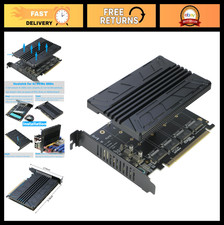 4-Port NVMe PCIe Adapter Card with Heatsink for M.2 SSDs 2280/2260/2242/2230