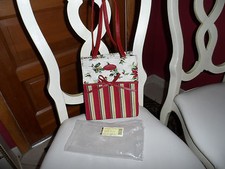 Longaberger striped Holiday gift Bag NIP