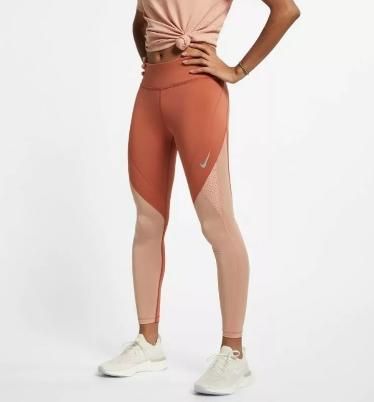 WOMENS NIKE EPIC LUX 7/8 RUNNING TIGHTS SIZE M (AQ5354 252) DUSTY PEACH