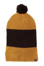 Timberland Unisex Colorblock Slouchy Beanie w/Pompom Mustard OSFM 35 NWT