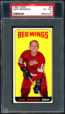 1964-65 TALL BOYS TOPPS HOCKEY #8 Gary Bergman Rookie PSA 6 EX-MT Red Wings RC
